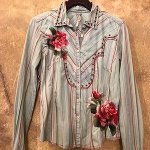Johnny Was 3J Workshop embroidered blouse
